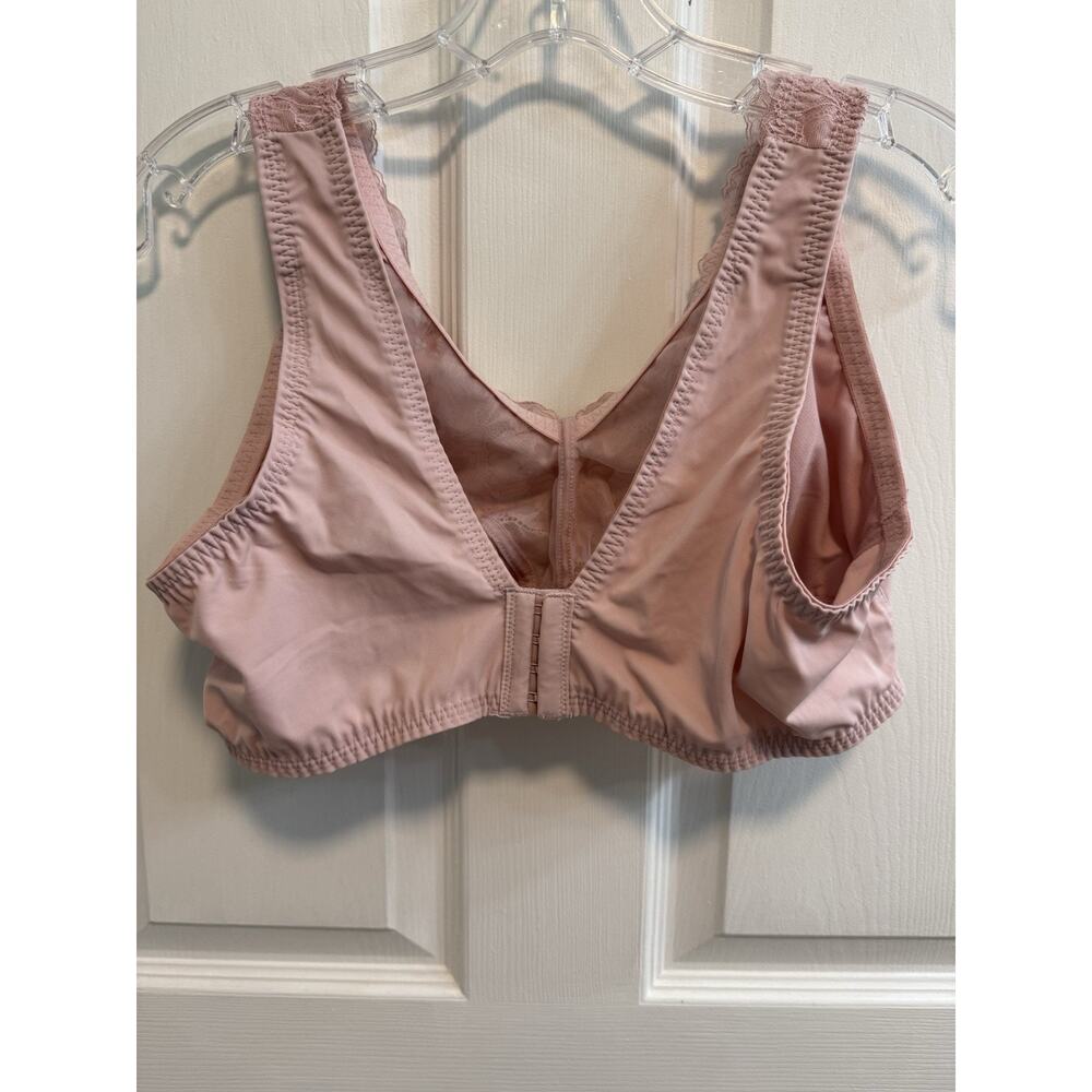 Breezies Soft Support Lace Wirefree Bra 1X Pink A676780 No Padding - Picture 2 of 10